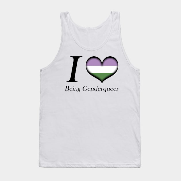 I Heart Being Genderqueer Design Pride Flag Colored Heart Tank Top by LiveLoudGraphics